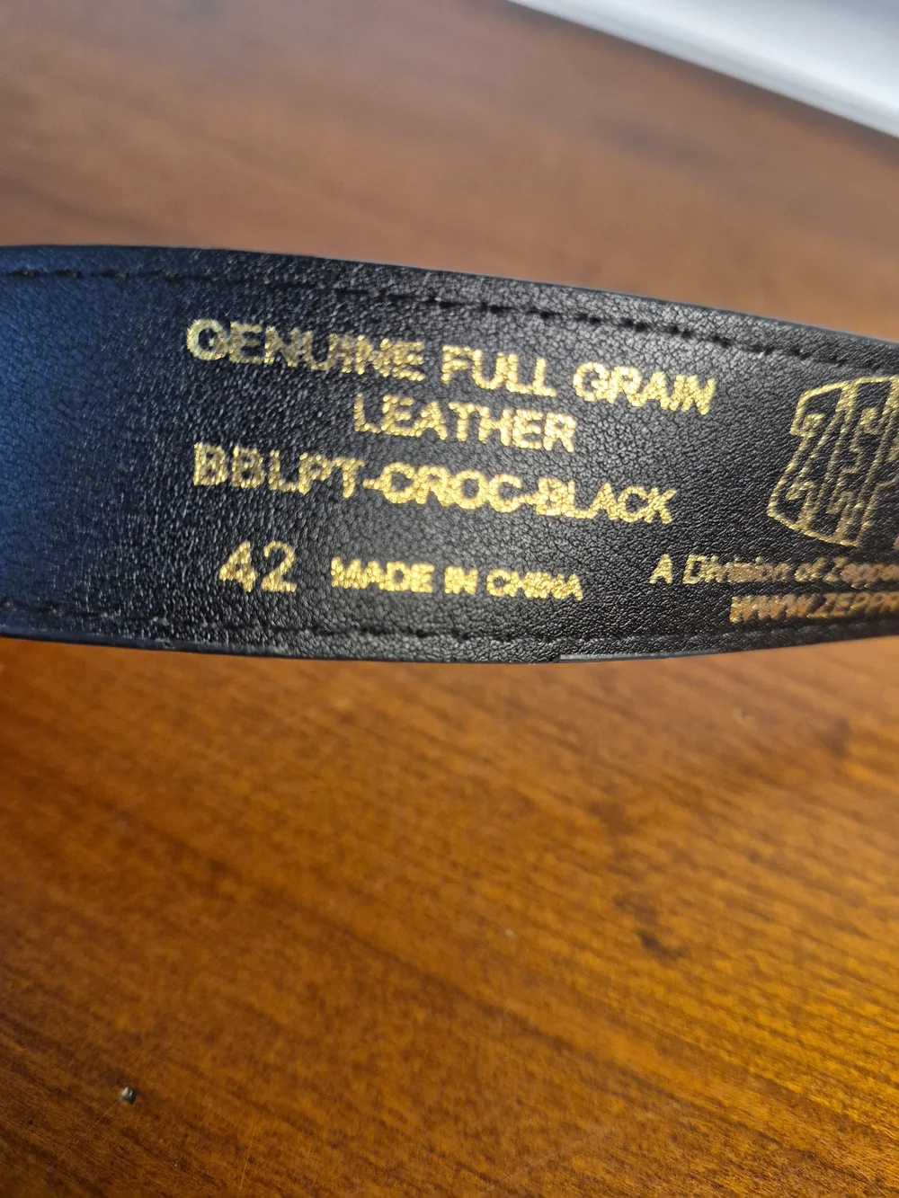 Men's Black BBLPT-CROC.  Leather Belt with  Brushed Silver Buckle